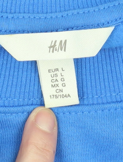 Mens UK Size L H&M Blue Pullover Sweatshirt