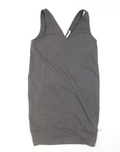 Womens UK Size S Zara Grey Basic Tank