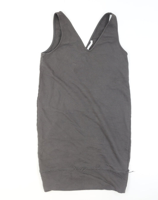 Womens UK Size S Zara Grey Basic Tank