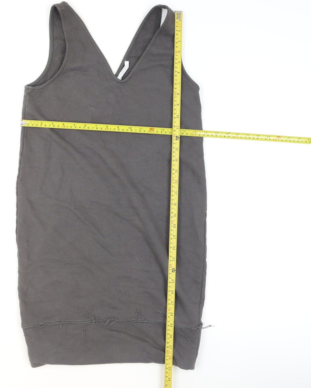 Womens UK Size S Zara Grey Basic Tank