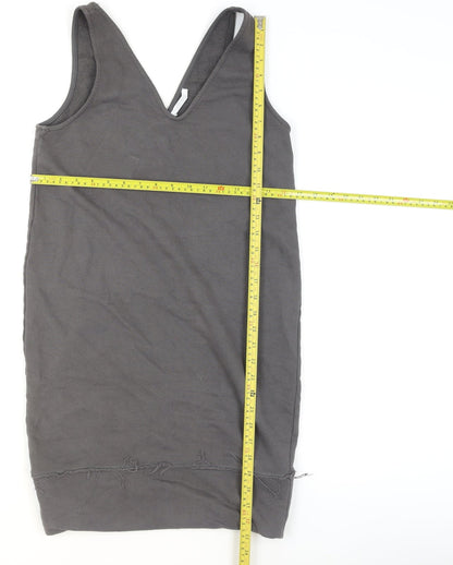 Womens UK Size S Zara Grey Basic Tank