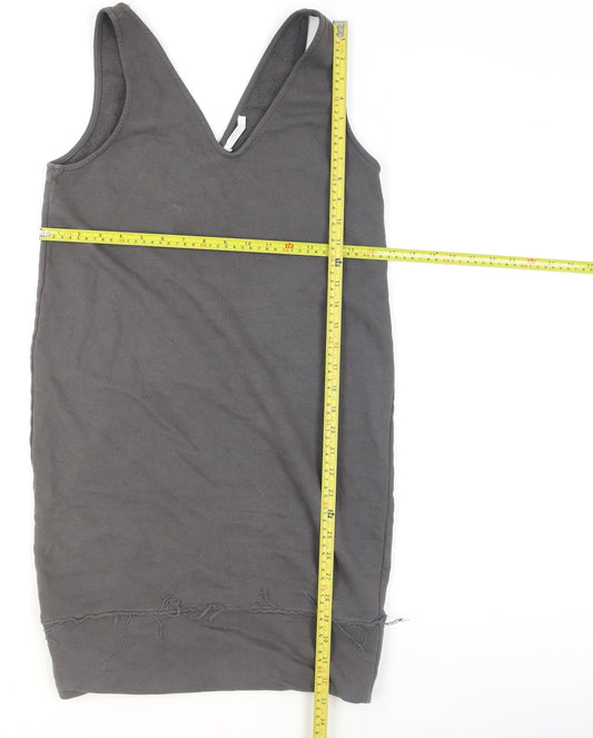 Womens UK Size S Zara Grey Basic Tank