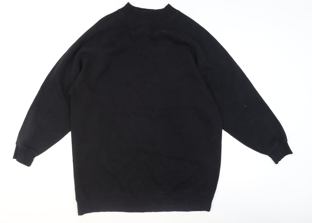 Mens UK Size M Pull&Bear Black Pullover Sweatshirt