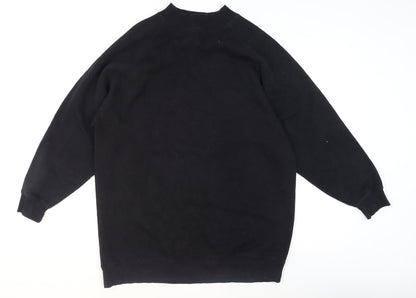 Mens UK Size M Pull&Bear Black Pullover Sweatshirt