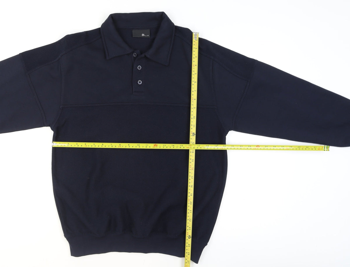 Mens UK Size M BHS Blue Henley Sweatshirt