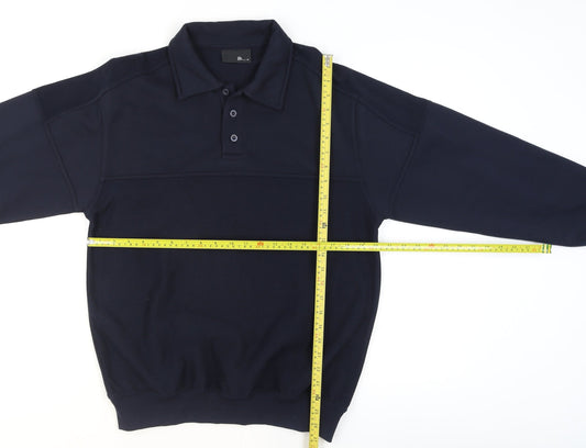 Mens UK Size M BHS Blue Henley Sweatshirt