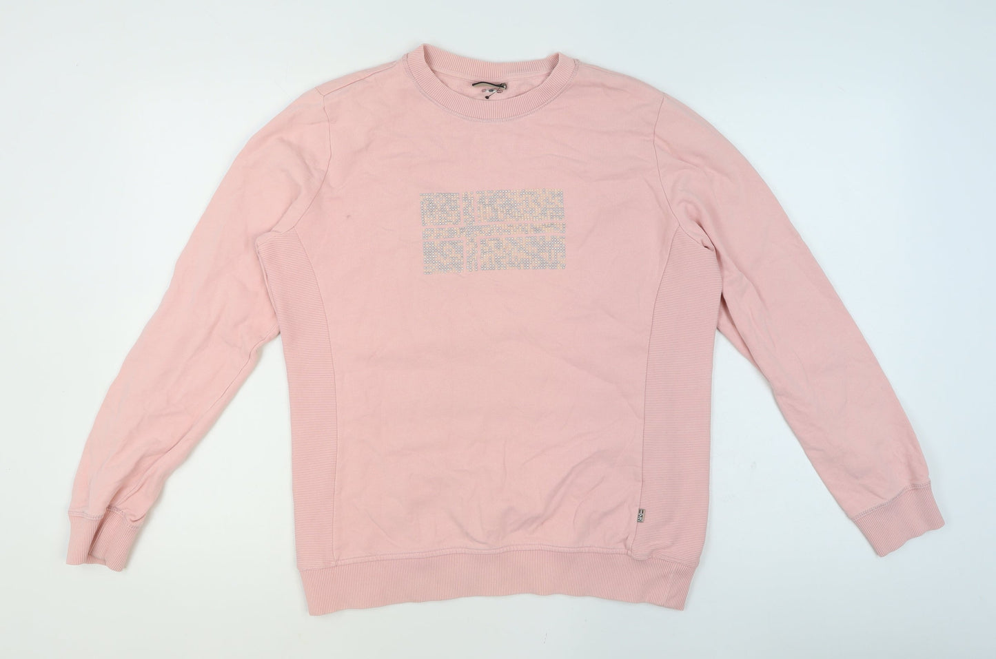 Womens UK Size L Napapijri Pink Pullover Sweatshirt