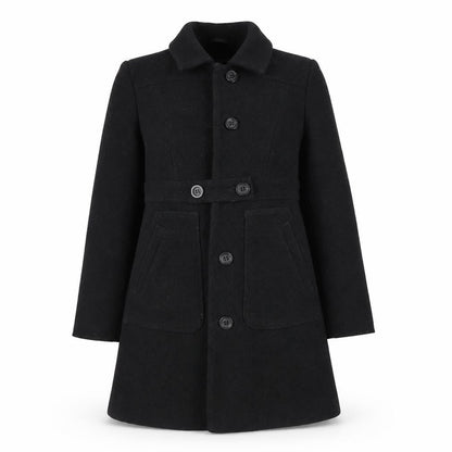 Next Petite Black Wool Blend Buttoned Long Coat Size 10P