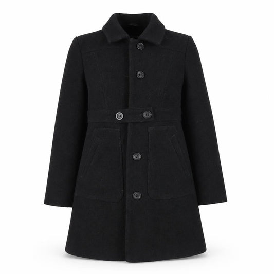 Next Petite Black Wool Blend Buttoned Long Coat Size 10P