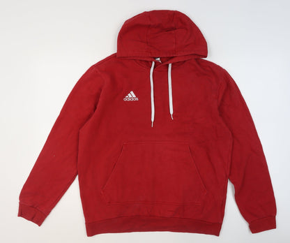 Mens UK Size L adidas Red Pullover Hoodie
