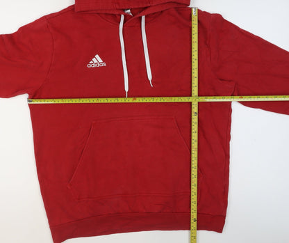 Mens UK Size L adidas Red Pullover Hoodie