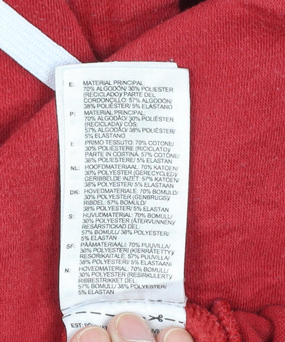 Mens UK Size L adidas Red Pullover Hoodie