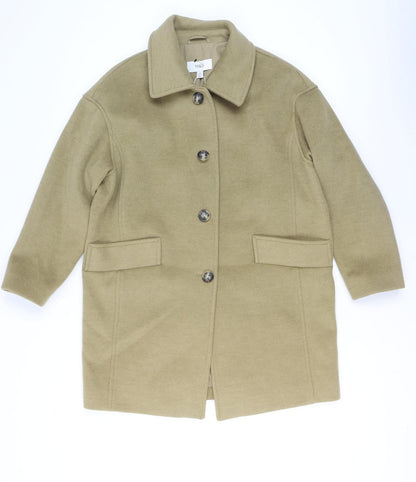 Womens UK Size 12 Marks and Spencer Beige Overcoat