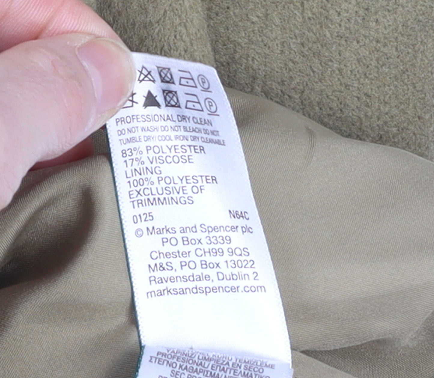 Womens UK Size 12 Marks and Spencer Beige Overcoat
