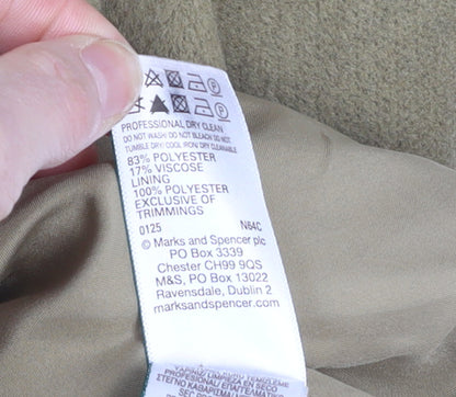Womens UK Size 12 Marks and Spencer Beige Overcoat