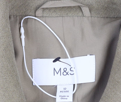 Womens UK Size 12 Marks and Spencer Beige Overcoat