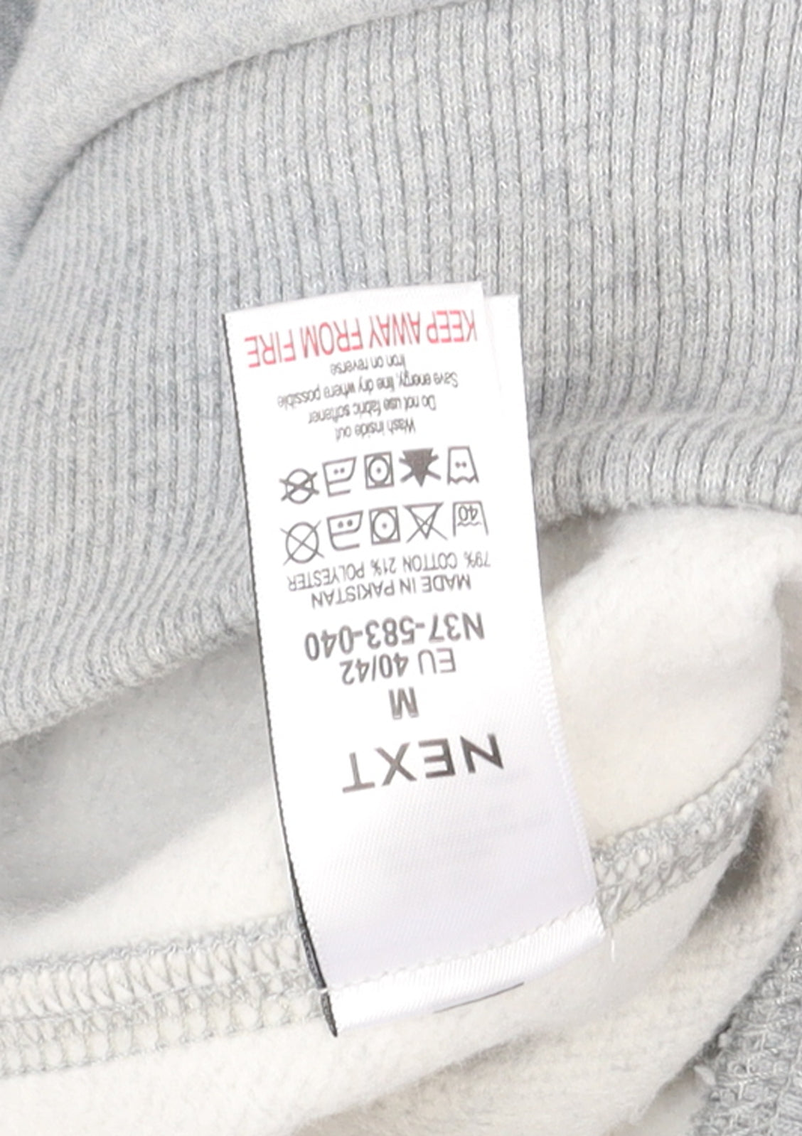 Mens UK Size M NEXT Grey Pullover Hoodie
