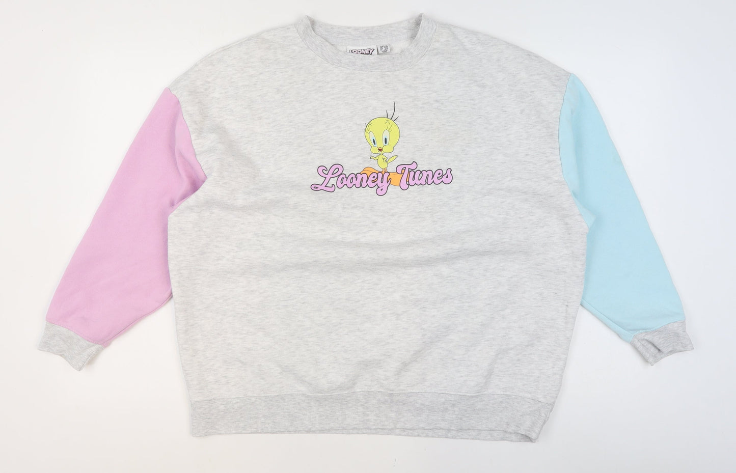 Womens UK Size L Looney Tunes Multicoloured Pullover Sweatshirt