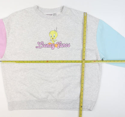 Womens UK Size L Looney Tunes Multicoloured Pullover Sweatshirt
