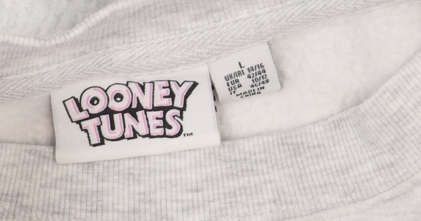 Womens UK Size L Looney Tunes Multicoloured Pullover Sweatshirt