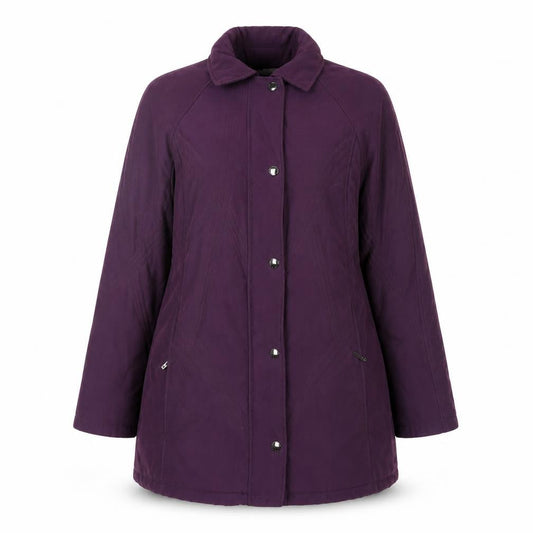 Jacques Vert Women Purple L Mid-Length Overcoat Polyester Blend
