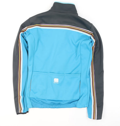 Sportful Men's Blue Medium Softshell Cycling Track Jacket