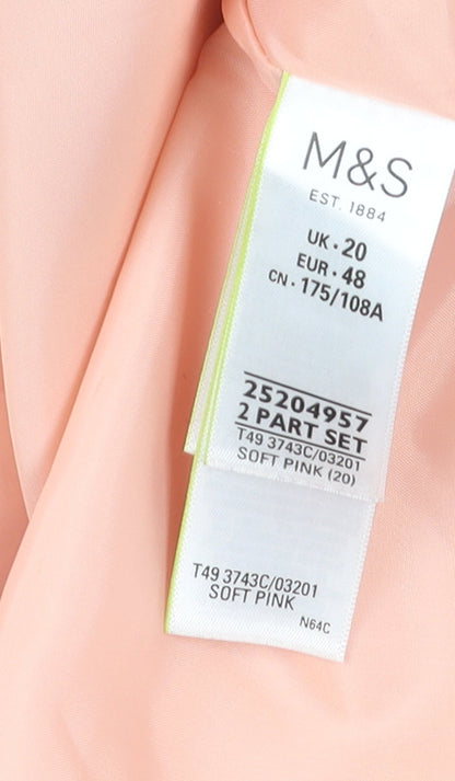 Womens UK Size 20 Marks and Spencer Pink Basic Jacket
