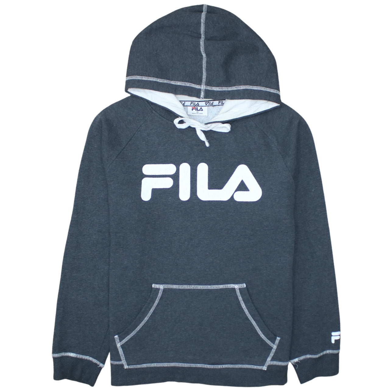 Womens UK Size 14 FILA Grey Pullover Hoodie