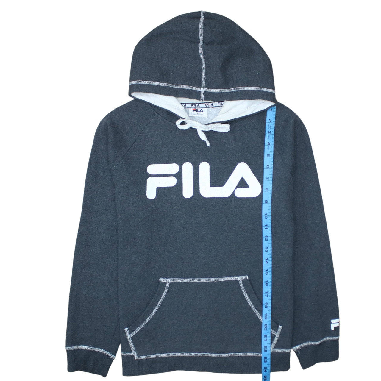 Womens UK Size 14 FILA Grey Pullover Hoodie