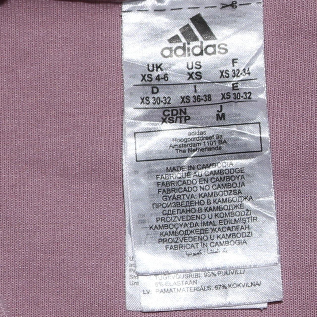 Womens UK Size XS adidas Pink Pullover Sweatshirt