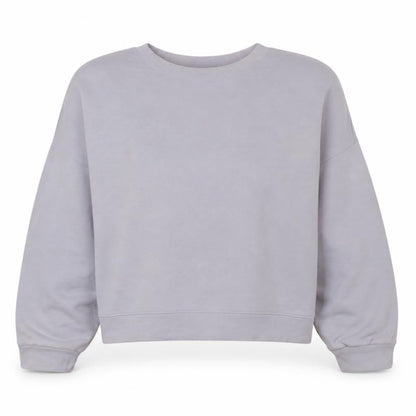 Gap Women Light Grey Cotton Crew Neck Pullover Sweatshirt L