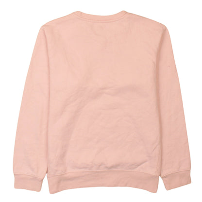 Champion Girls Pink Crew Neck Pullover Sweatshirt L Embroidered Logo Cotton Blend