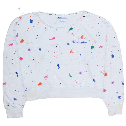Womens UK Size S Champion White Pullover Sweatshirt
