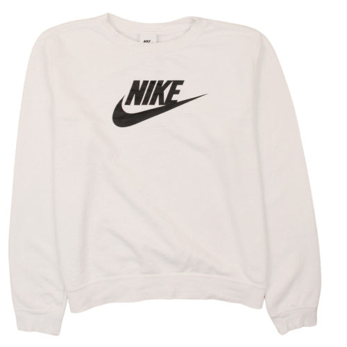 Womens UK Size M Nike White Pullover Sweatshirt