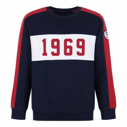 Gap Men’s Blue Red 1969 Crew Neck Pullover Sweatshirt Size S