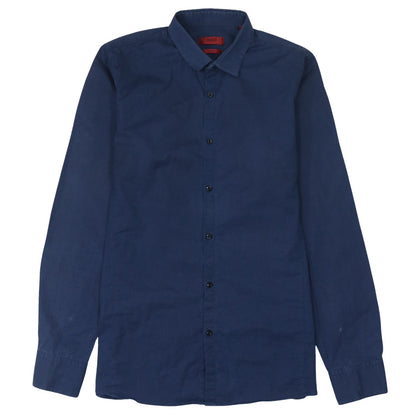 Hugo Boss Men's Blue Extra Slim Cotton Button-Up Shirt M