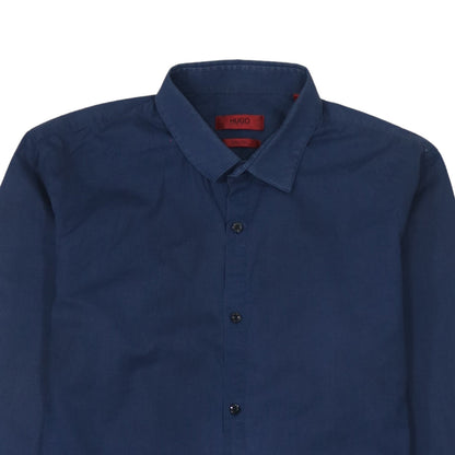 Hugo Boss Men's Blue Extra Slim Cotton Button-Up Shirt M