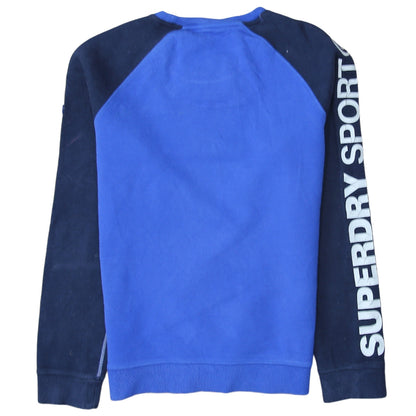 Mens UK Size L Superdry Blue Pullover Sweatshirt
