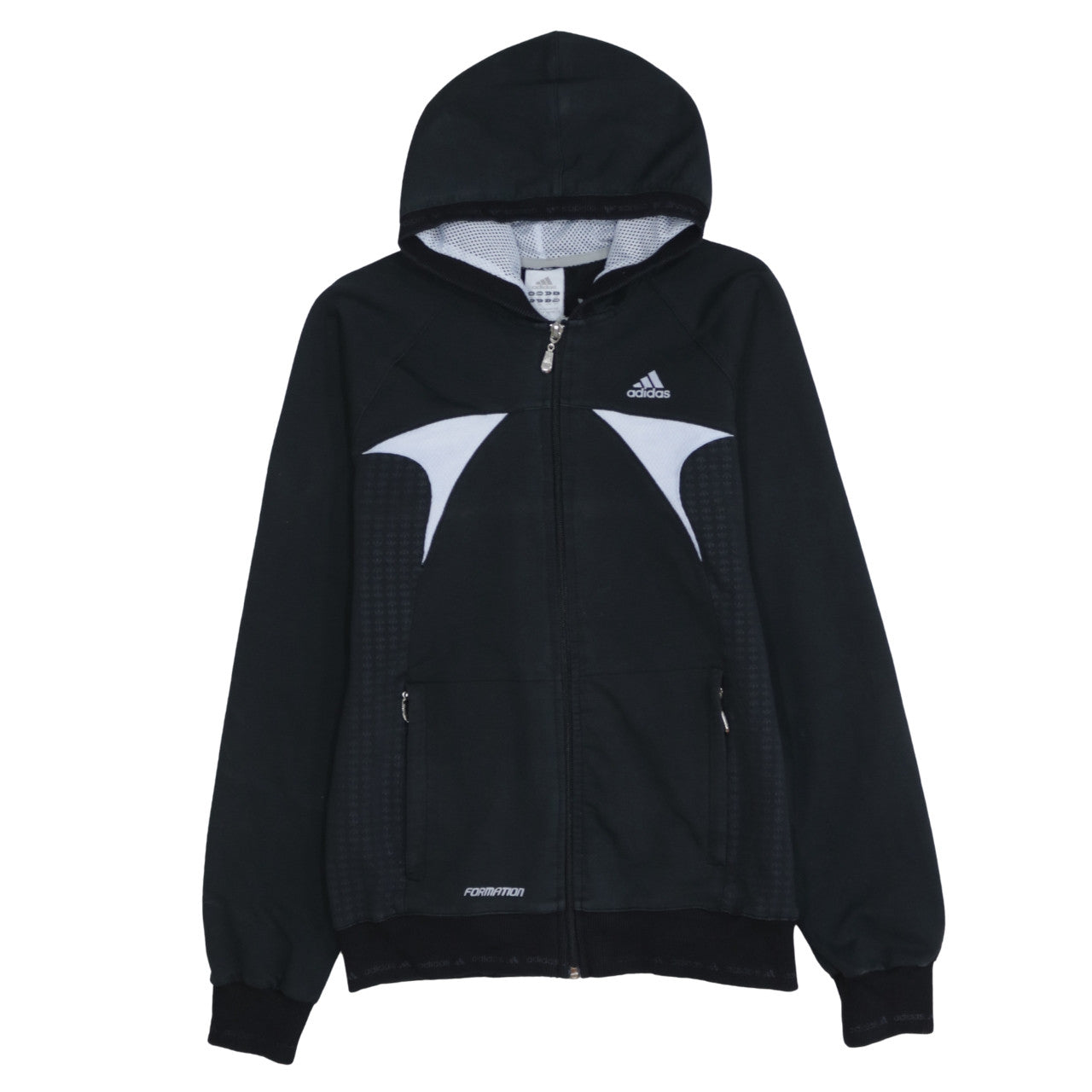 Womens UK Size 12 adidas Black Full Zip Hoodie