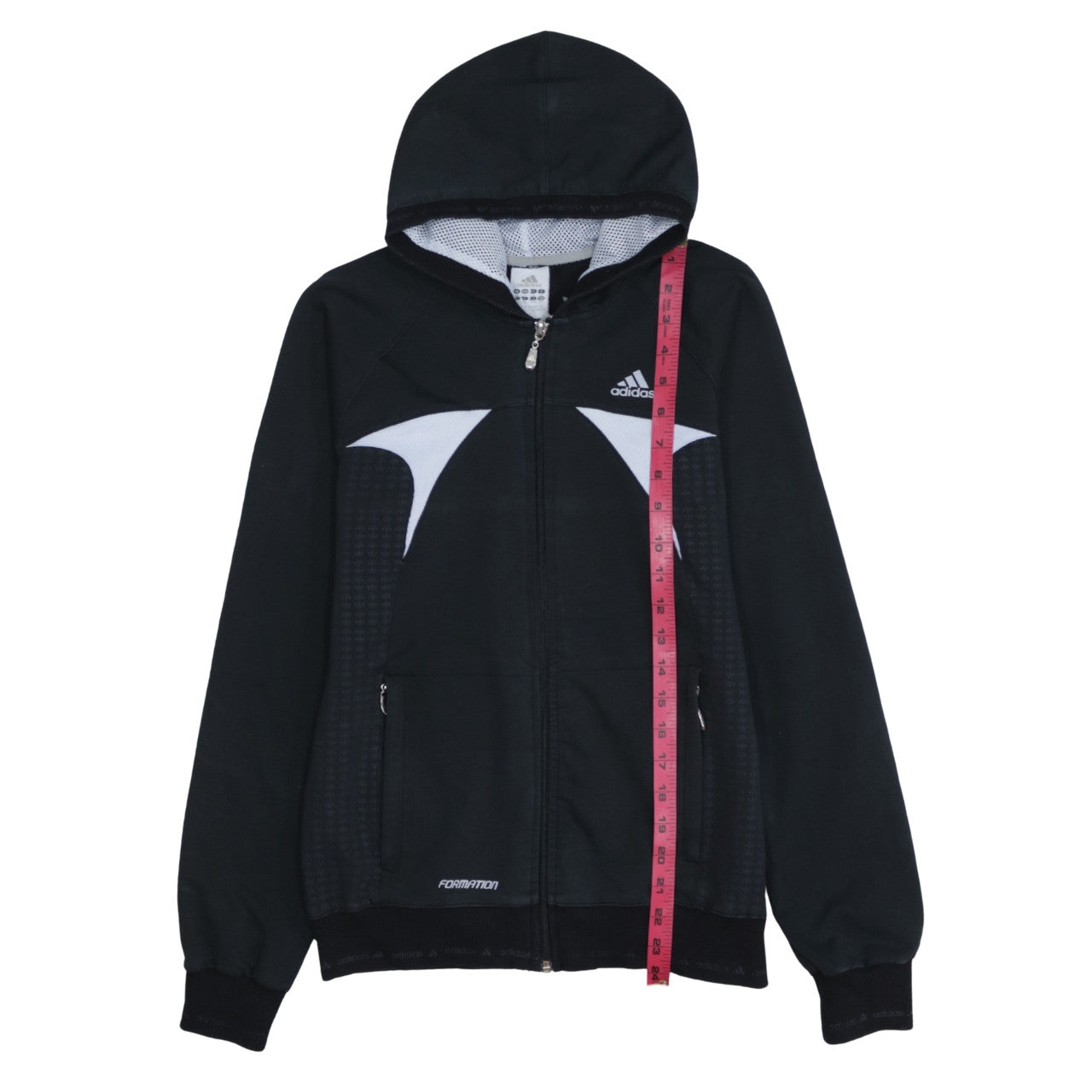 Womens UK Size 12 adidas Black Full Zip Hoodie