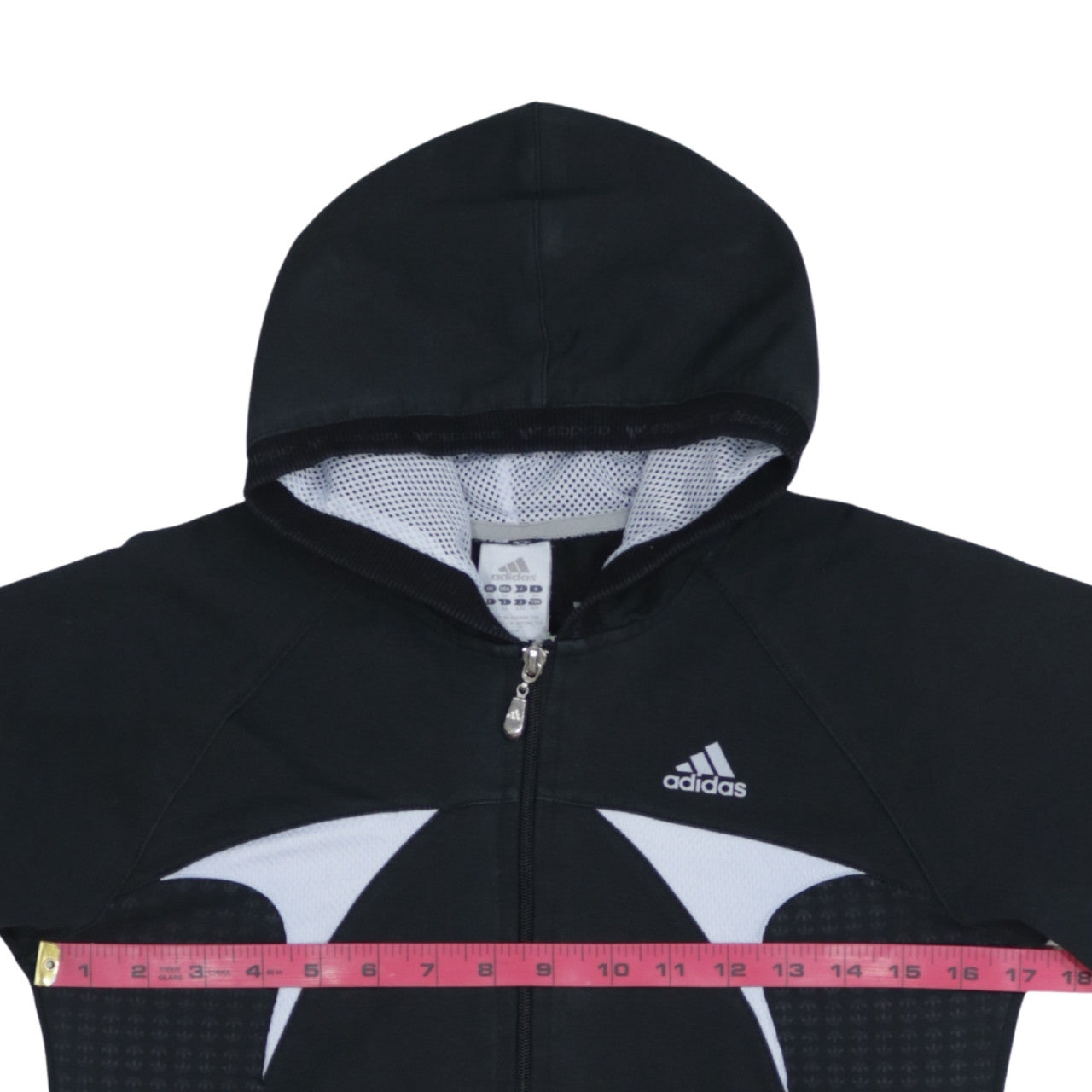 Womens UK Size 12 adidas Black Full Zip Hoodie