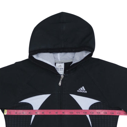 Womens UK Size 12 adidas Black Full Zip Hoodie