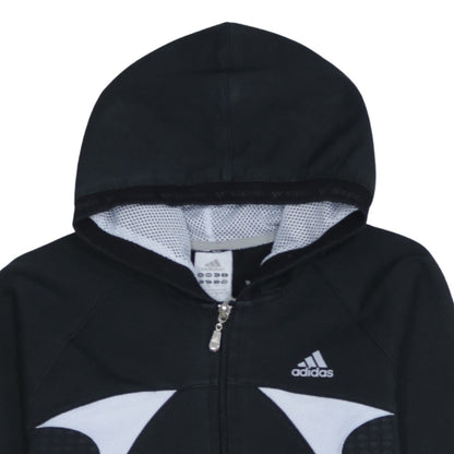 Womens UK Size 12 adidas Black Full Zip Hoodie
