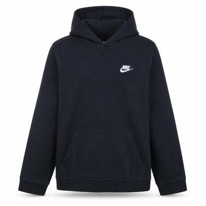 Front view of Nike boys’ black pullover hoodie xl (158-170cm) fleece lined sweatshirt