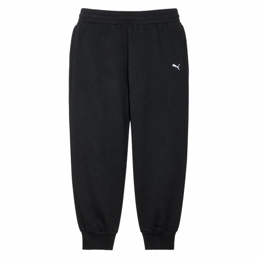 Front view of Puma Men's Black Fleece Jogger Sweatpants, size M