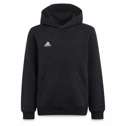 Front view of Adidas boys’ black pullover hoodie 13-14 years fleece sweatshirt