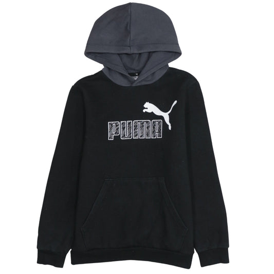 Puma Boys Black Hoodie 13-14 Years Pullover Fleece Sweatshirt