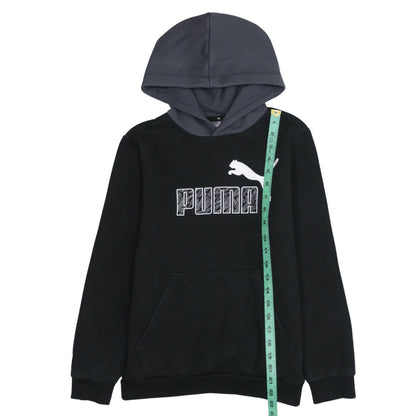 Puma Boys Black Hoodie 13-14 Years Pullover Fleece Sweatshirt