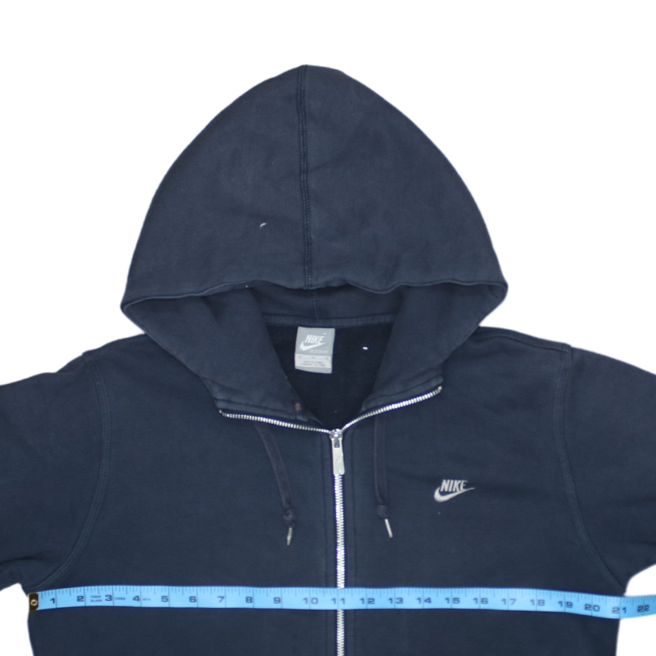 Mens UK Size M Nike Blue Full Zip Hoodie