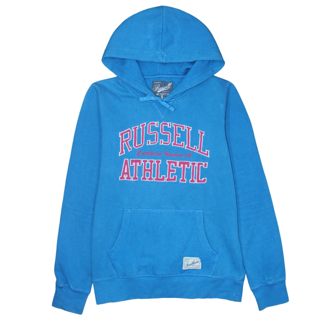 Womens UK Size L Russell Athletic Blue Pullover Hoodie